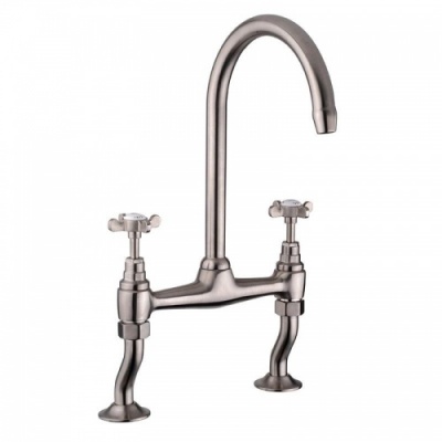 The Reginox High Spout Classic Sink Mixer - Brushed nickel finish